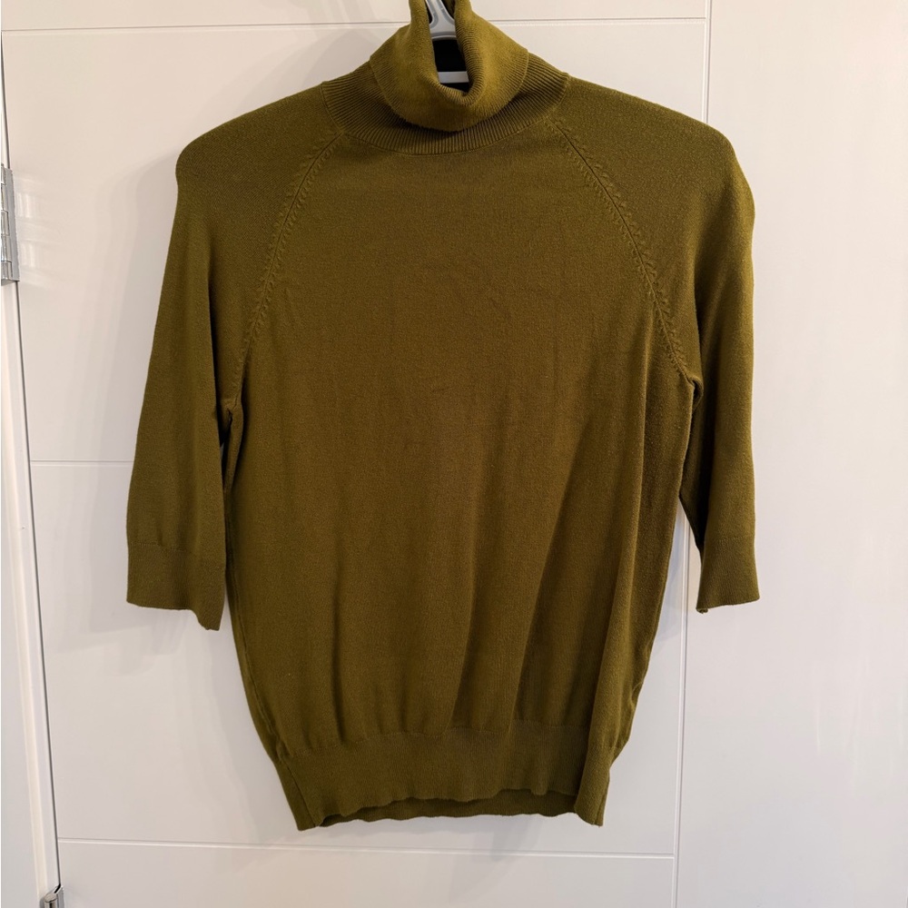 Olive Green Zara Basics Turtleneck Sweater